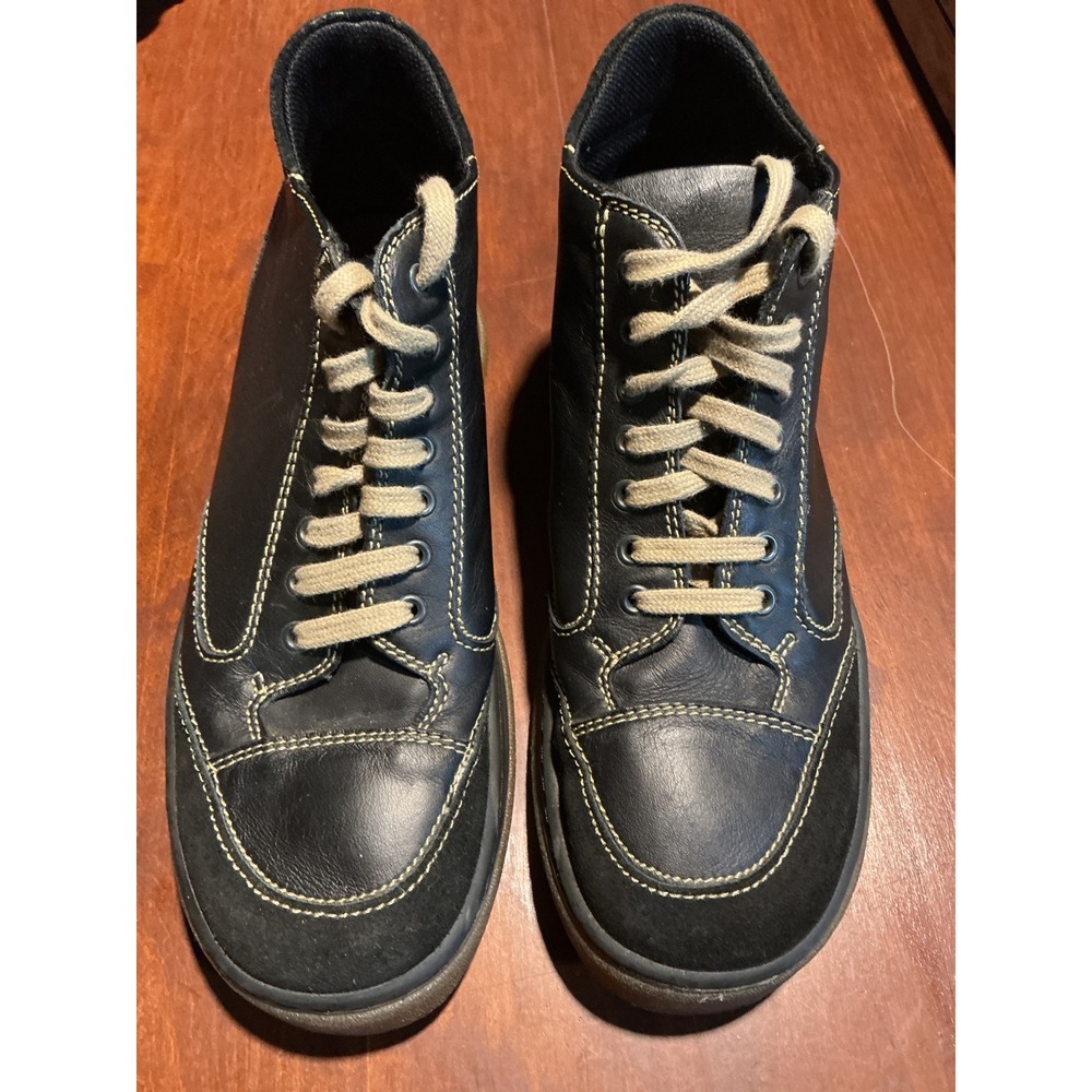 Johnston & Murphy Mens Black Leather Mid Top Sneakers Portugal 20-3219 Size 9 M